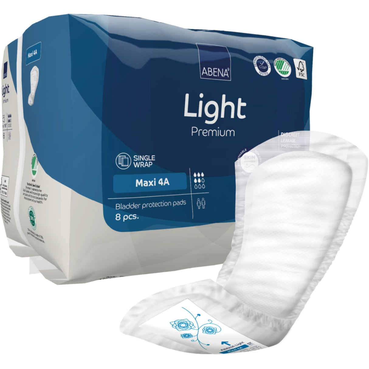 ABENA® Light Premium Inkontinenzeinlagen – Maxi 4A – Karton = 6 Packungen × 8 Stück