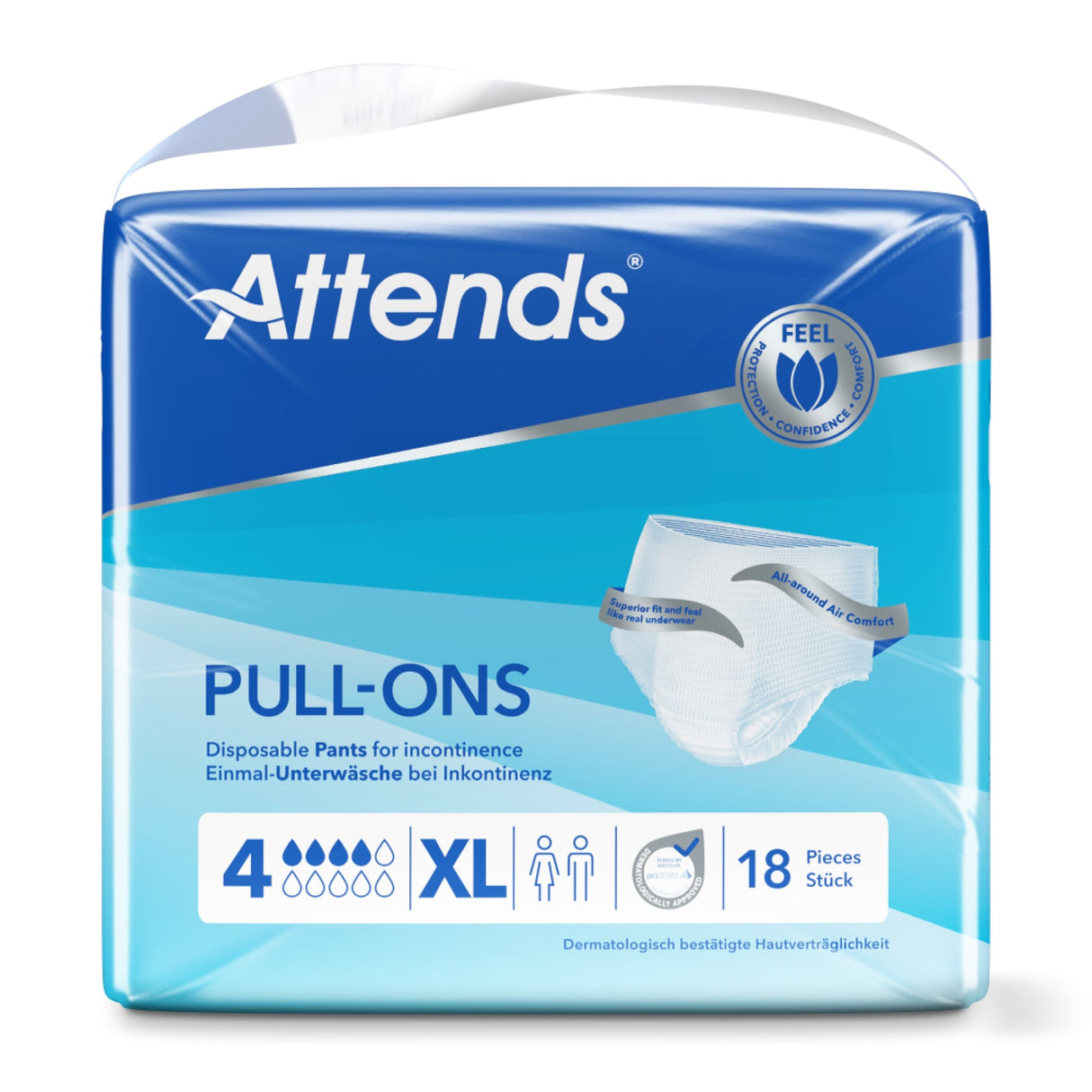 Attends Pull-Ons 4 Inkontinenzhosen, weich – mit Nässeindikator, für leichte bis mittlere Inkontinenz