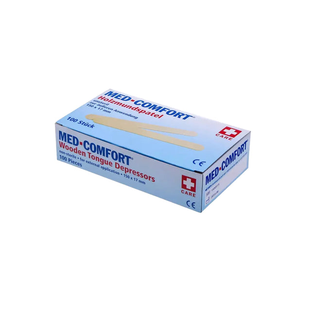 AMPri MED-COMFORT Holzmundspatel aus Birkenholz, natur - 1 Karton = 50 Packungen à 100 Stück