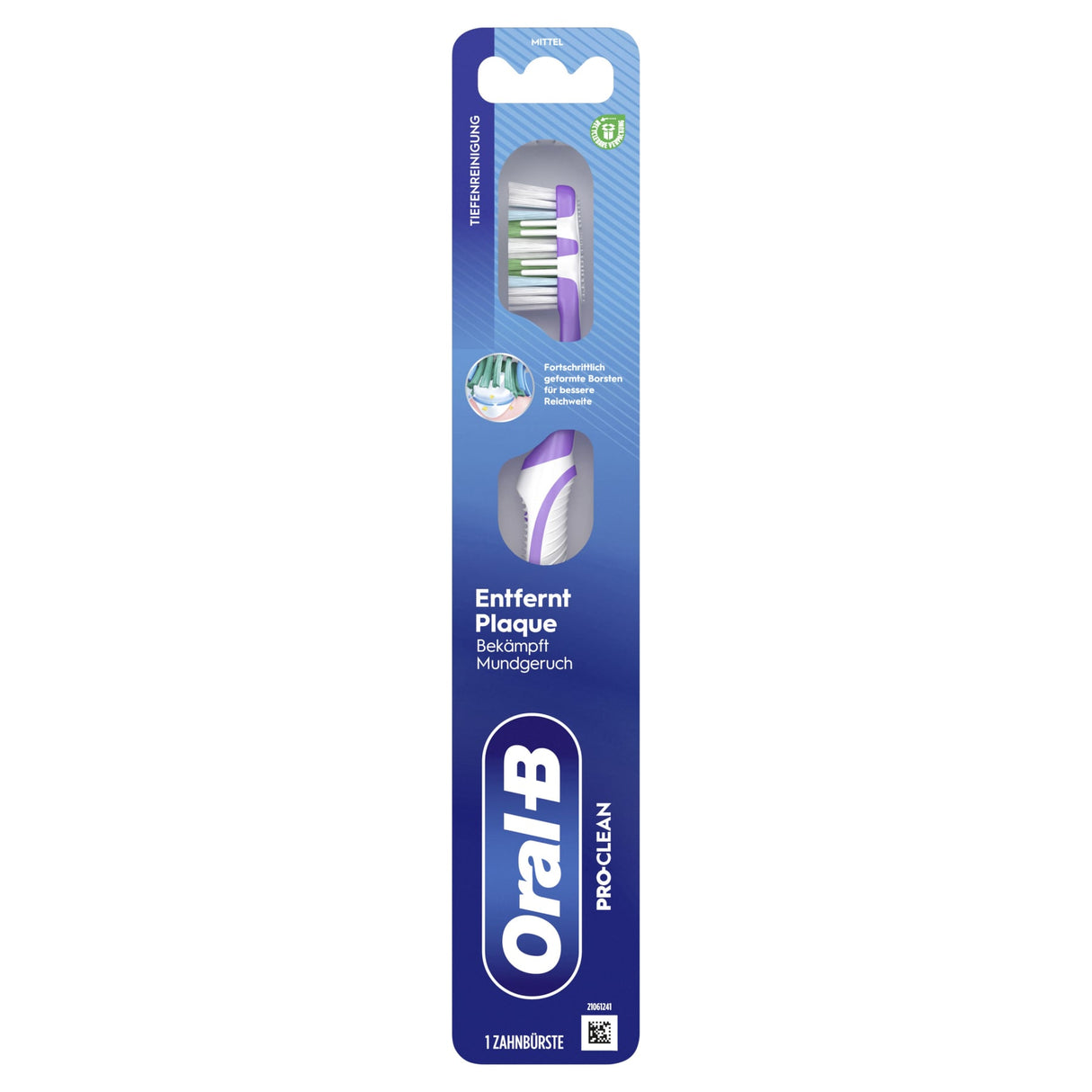 Oral-B Pro-Clean Zahnbürste 40 Medium mit PowerTip-Borsten und Zungenreiniger