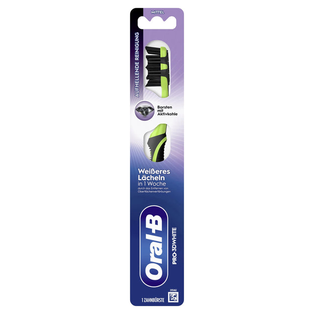 Oral-B Pro-3DWhite Zahnbürste 40 Medium mit Aktivkohle-Borsten