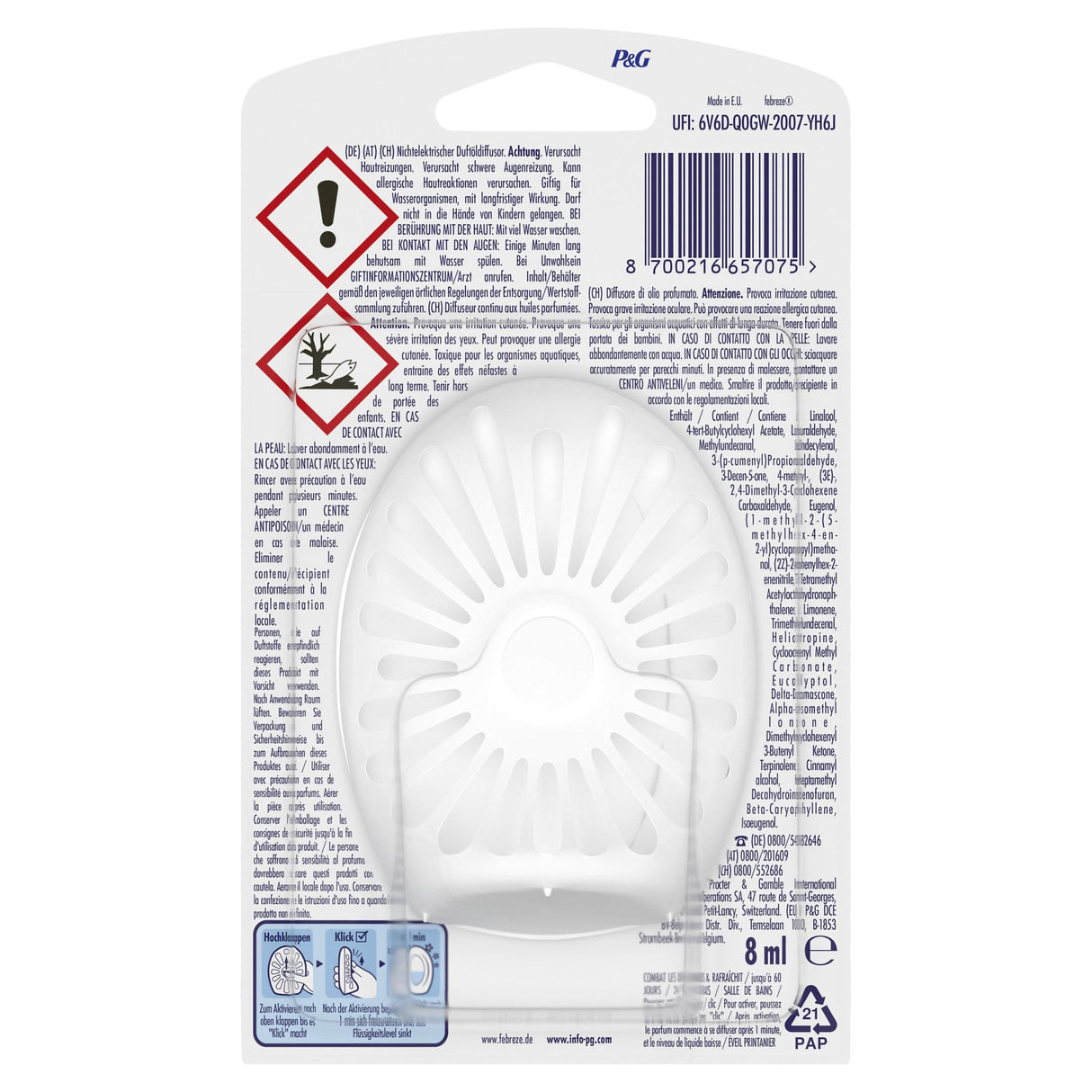 Febreze Bad Lufterfrischer Lenor Aprilfrisch, batteriefreier Duftspender – Ansicht 2