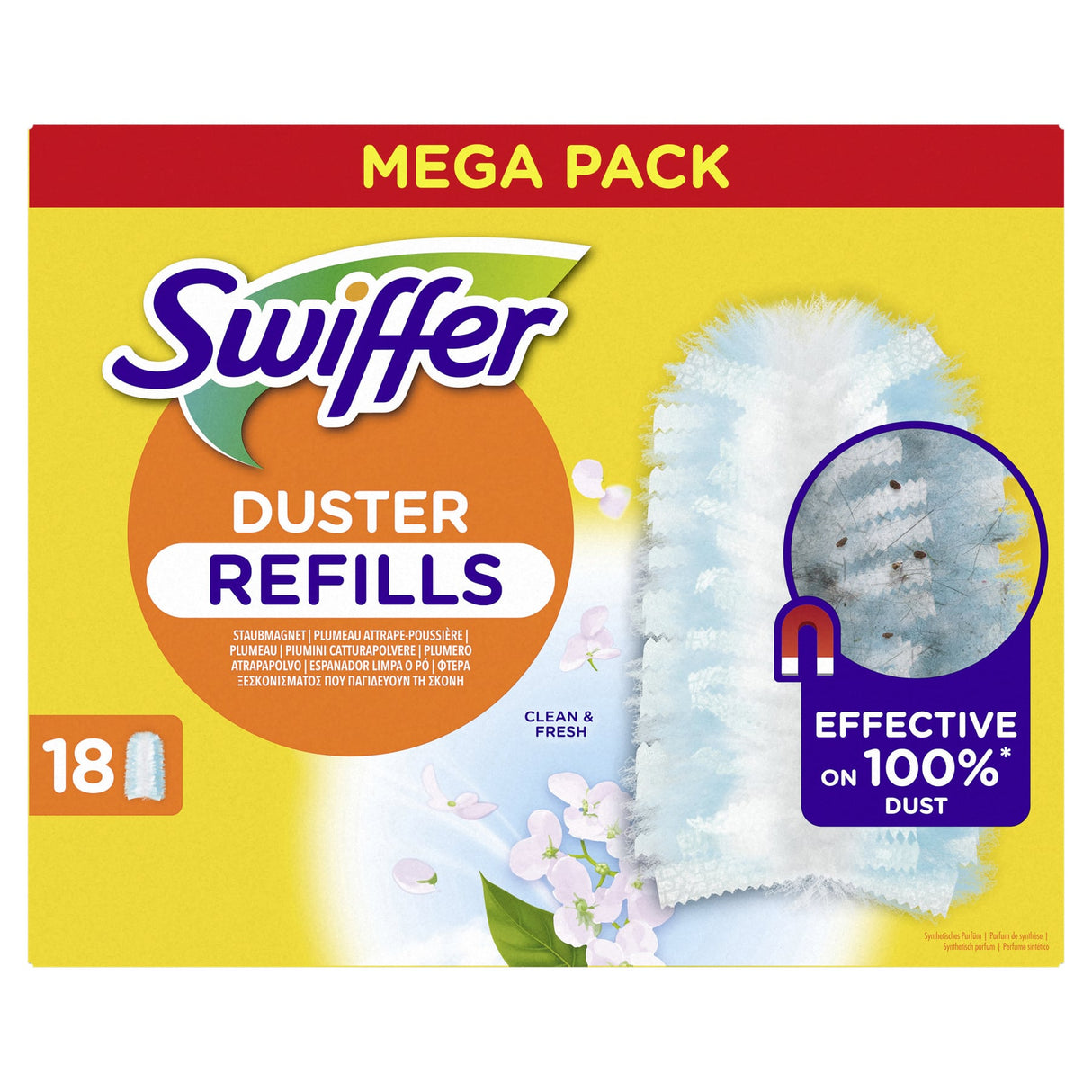 Swiffer Staubmagnet Nachfülltücher, 18er mit Duft, flauschige Fasern – Ansicht 2