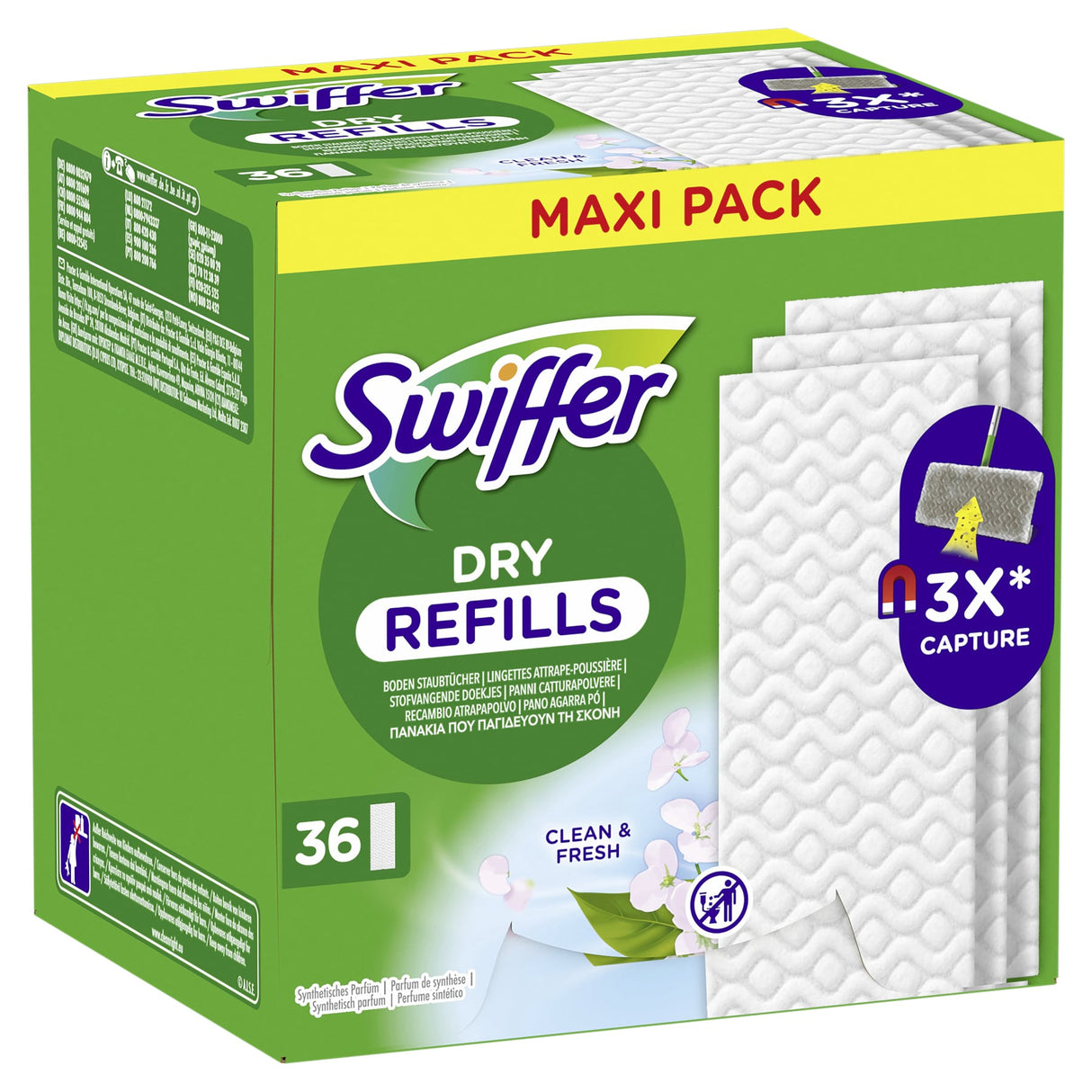 Swiffer Trocken Wischtücher Nachfüllpackung, Großpackung mit Duft