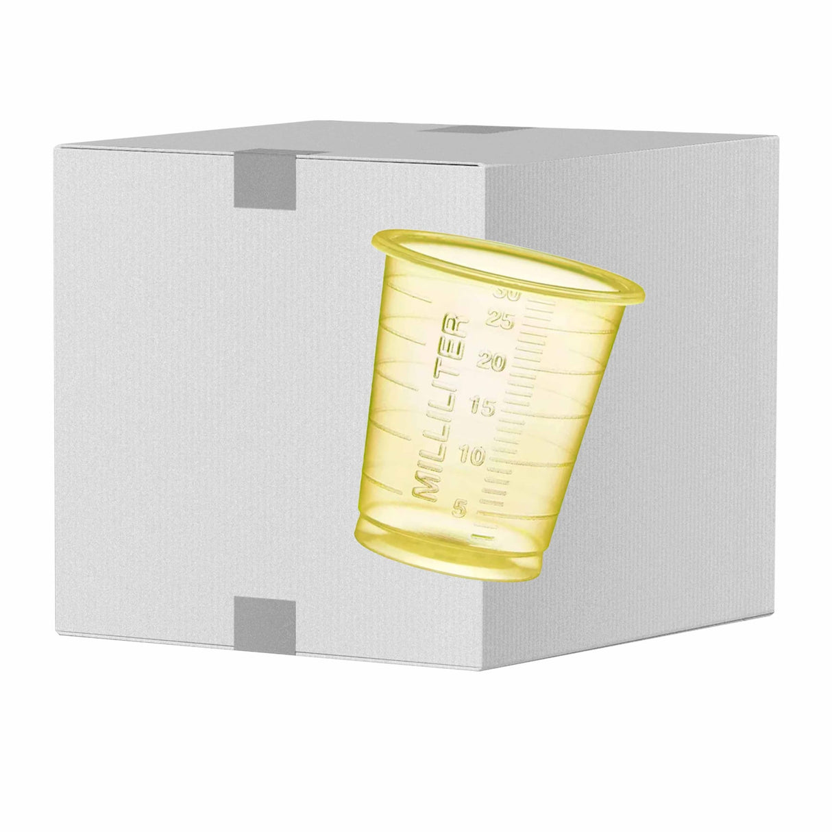 AMPri Med-Comfort ECO Einweg-Medizinbecher, 30 ml - 1 Karton = 60 Packungen à 80 Stück, Farbe: gelb