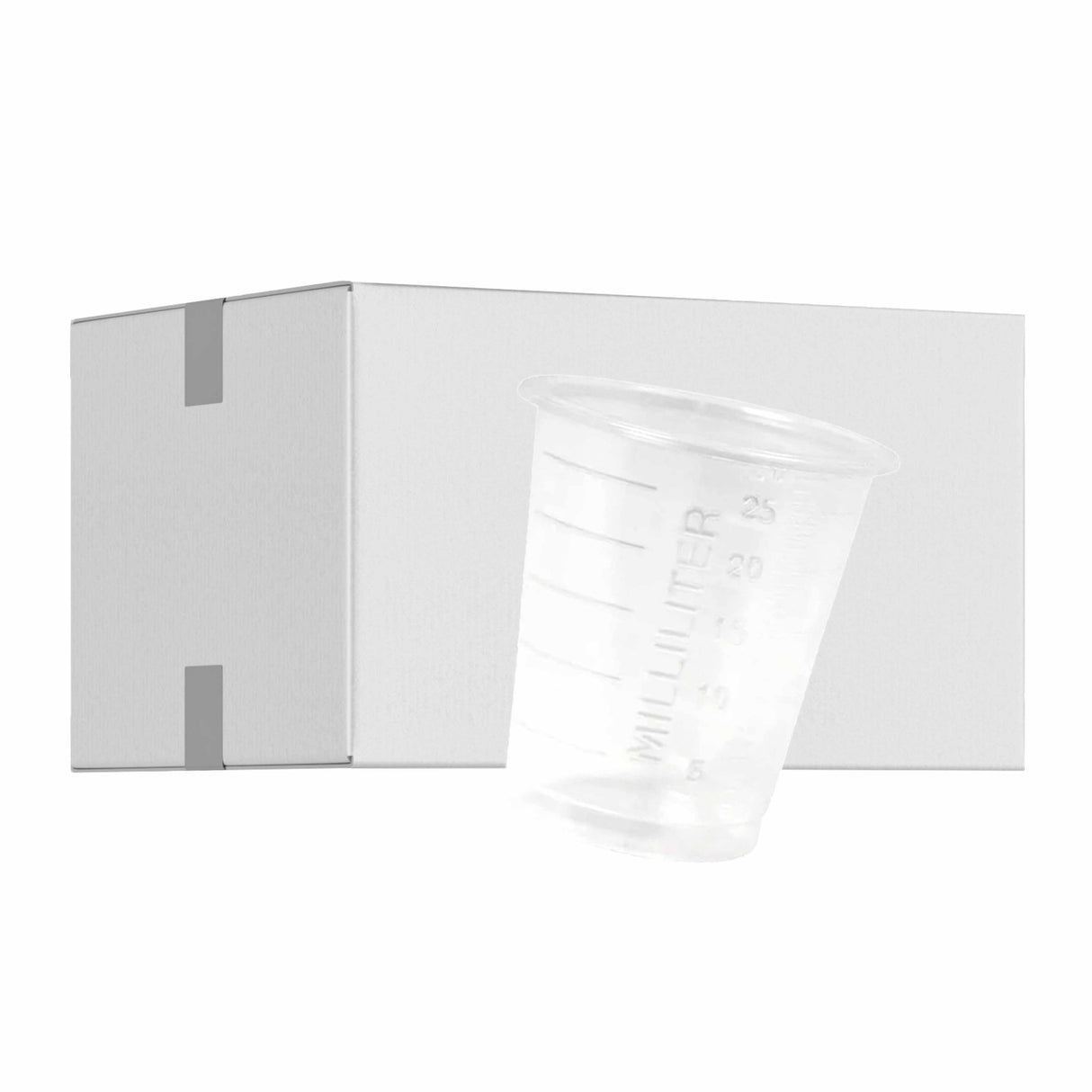 AMPri Med-Comfort Basic Einweg-Medizinbecher, 30 ml - 1 Karton = 100 Packungen à 90 Stück, Farbe: transparent