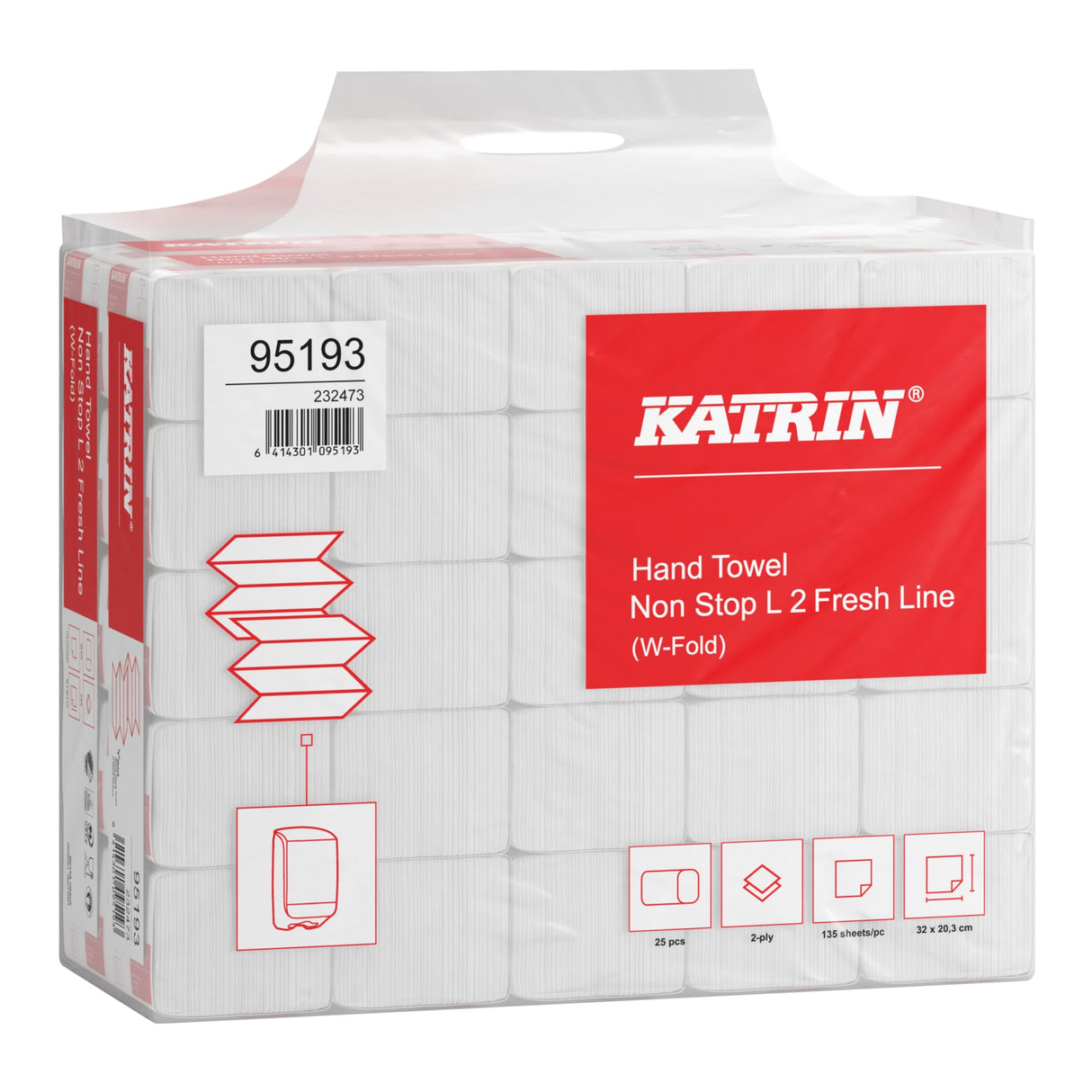 Katrin Falthandtuch Non Stop L 135, weiß, 20,3 x 32 cm, 2-lagig