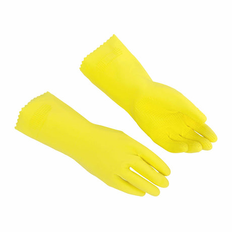 Vileda Professional SafeGrip Latexhandschuhe, gelb – Noppenprofil, sicherer Halt nass und trocken