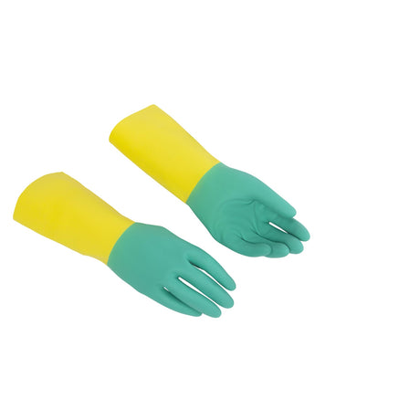 Vileda Professional HeavyWeight Latexhandschuhe, grün – Neoprenbeschichtung, reißfest – Ansicht 2
