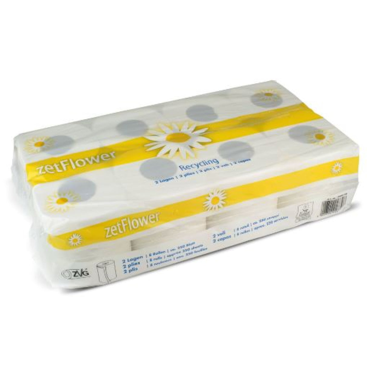ZVG Toilettenpapier 2-lagig, weiß – 250 Blatt/Rolle – Ansicht 2