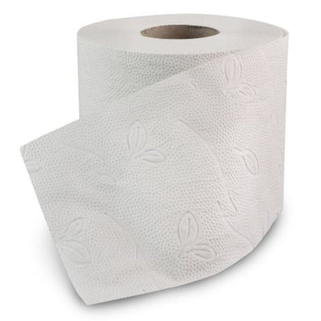 ZVG Toilettenpapier 3-lagig, weiß – 250 Blatt/Rolle, mit Blumendekor – Ansicht 4