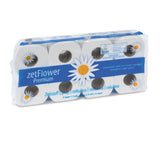 ZVG Toilettenpapier 3-lagig, hochweiß – 250 Blatt/Rolle, mit Blumendekor