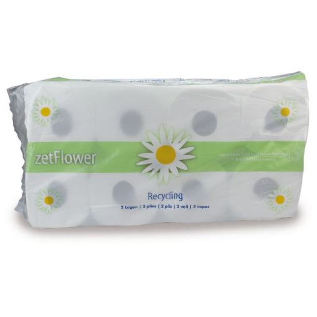 ZVG Toilettenpapier 2-lagig, weiß – 400 Blatt/Rolle, hoher Weißegrad