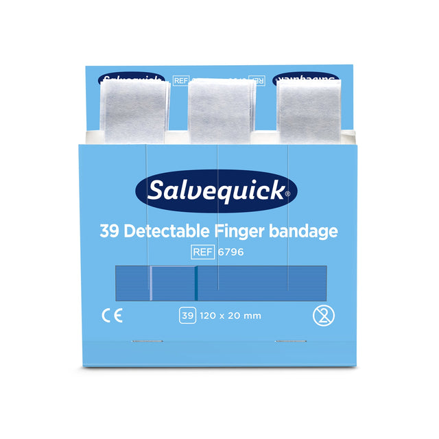 Cederroth Salvequick Blue Detectable Fingerverband, extra lang