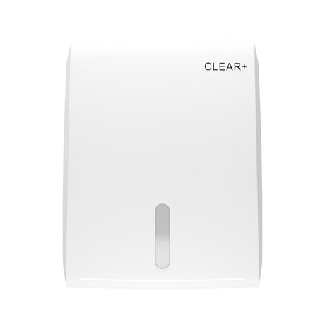 CWS Clear+ Falthandtuchspender, abschließbar, bis 400 Blatt, für Z-/V-Falz-Papier