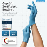 ARNOMED Nitril Blue Einmalhandschuhe, puderfrei, blau – extra reißfest – Ansicht 7