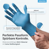 ARNOMED Nitril Blue Einmalhandschuhe, puderfrei, blau – extra reißfest – Ansicht 5
