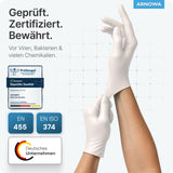 ARNOMED Nitril White Einmalhandschuhe, puderfrei, weiß – hautfreundlich – Ansicht 7