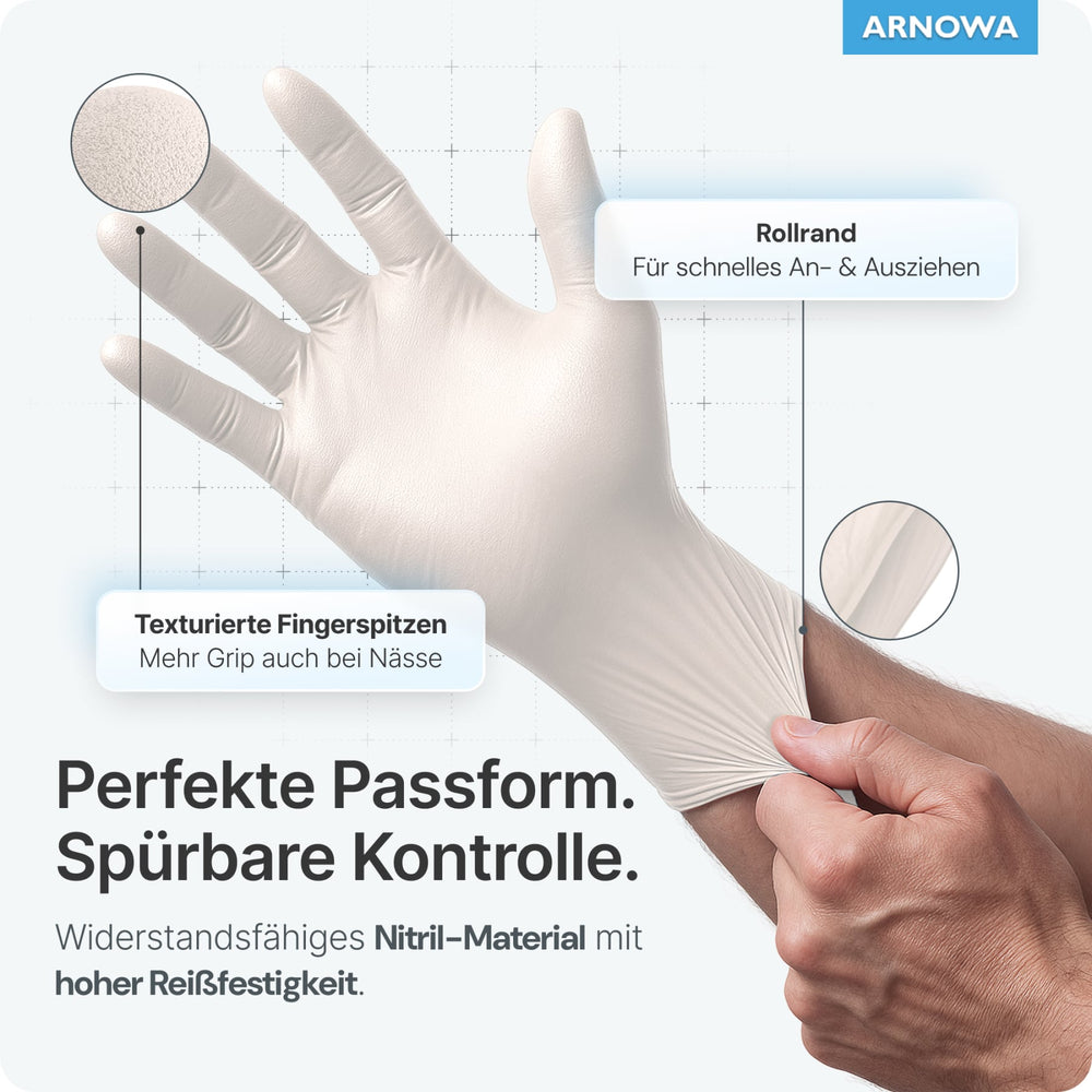 ARNOMED Nitril White Handschuhe, weiß –