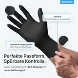 ARNOMED Nitril Midnight Black Einmalhandschuhe, puderfrei, schwarz – extra reißfest – Ansicht 6