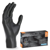 ARNOMED Nitril Midnight Black Einmalhandschuhe, puderfrei, schwarz – extra reißfest – Ansicht 4