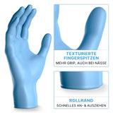 ARNOMED Nitril Blue XTRA STRONG Einmalhandschuhe, puderfrei, blau – extra stark – Ansicht 4