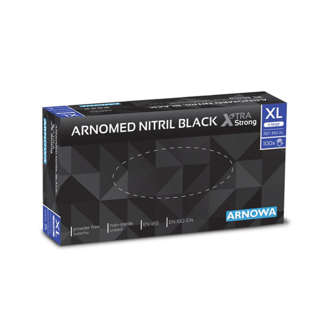 ARNOMED Nitril Black XTRA STRONG Einmalhandschuhe, puderfrei, schwarz – extra stark – Ansicht 1