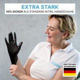 ARNOMED Nitril Black XTRA STRONG Einmalhandschuhe, puderfrei, schwarz – extra stark – Ansicht 5