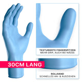 ARNOMED Nitril Blue XTRA LONG Einmalhandschuhe, puderfrei, blau – extra lang & reißfest – Ansicht 6