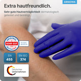 ARNOMED Nitril XTRA PURE Einmalhandschuhe, puderfrei, violett – frei von Akzeleratoren – Ansicht 7