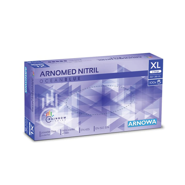 ARNOMED Nitril Ocean Blue Einmalhandschuhe, puderfrei, blau – Ansicht 1