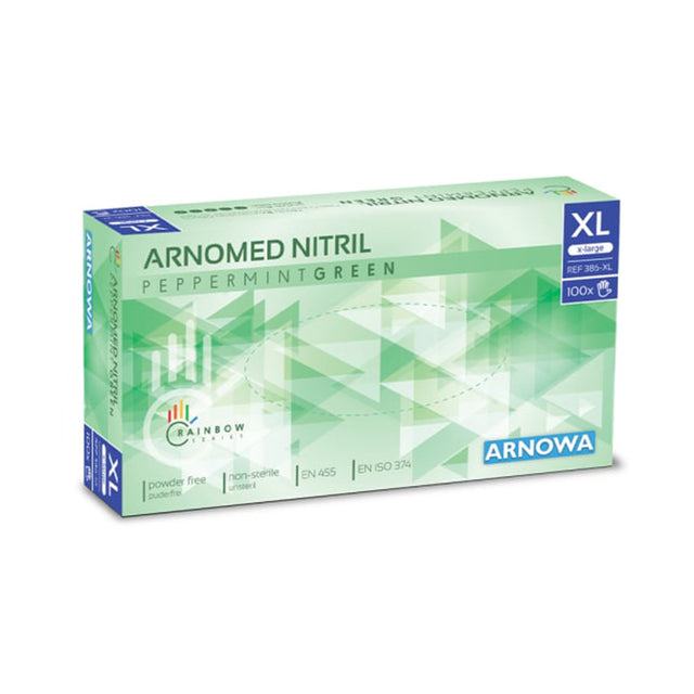 ARNOMED Nitril Peppermint Green Einmalhandschuhe, puderfrei, grün – Ansicht 1