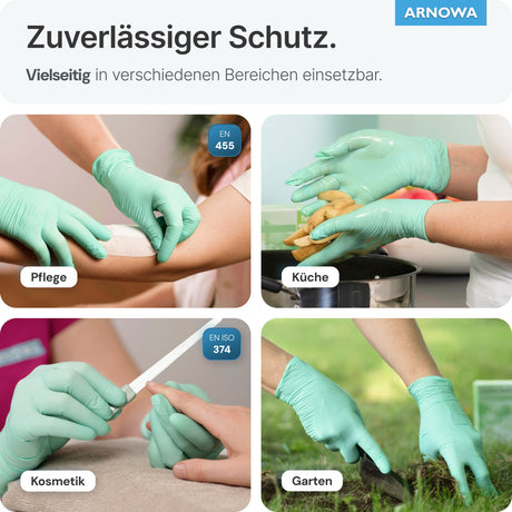 ARNOMED Nitril Peppermint Green Einmalhandschuhe, puderfrei, grün – Ansicht 6
