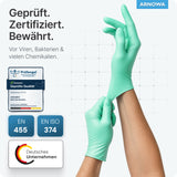 ARNOMED Nitril Peppermint Green Einmalhandschuhe, puderfrei, grün – Ansicht 7