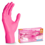 ARNOMED Nitril Magnolia Pink Einmalhandschuhe, puderfrei, pink – Ansicht 3