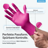 ARNOMED Nitril Magnolia Pink Einmalhandschuhe, puderfrei, pink – Ansicht 5