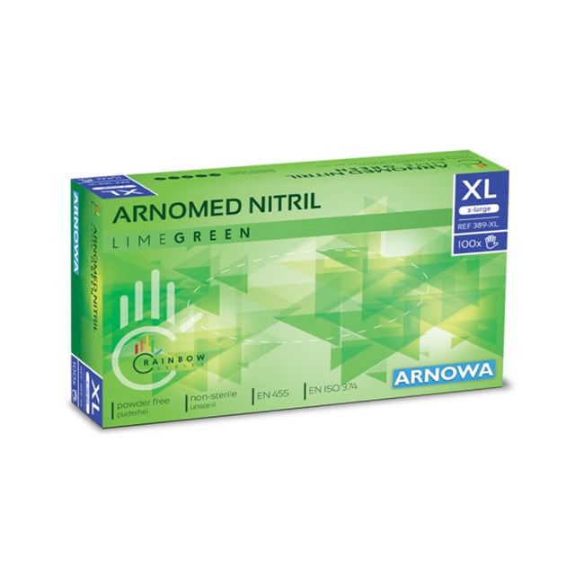 ARNOMED Nitril Lime Green Einmalhandschuhe, puderfrei, grün – Ansicht 1