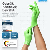 ARNOMED Nitril Lime Green Einmalhandschuhe, puderfrei, grün – Ansicht 7