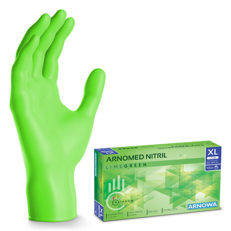 ARNOMED Nitril Lime Green Einmalhandschuhe, puderfrei, grün – Ansicht 3