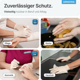 ARNOMED Latex Einmalhandschuhe, puderfrei, naturfarben, reißfest – Ansicht 6