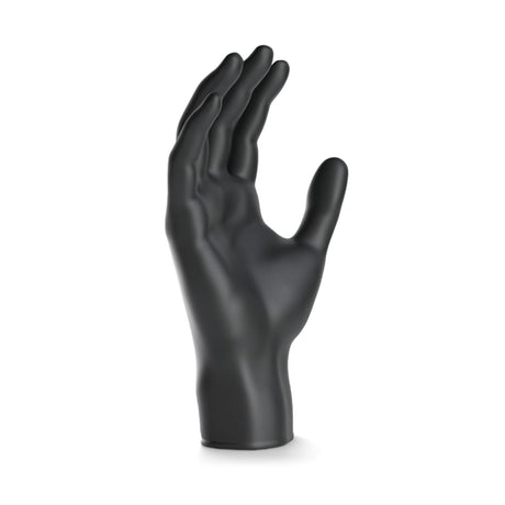 ARNOMED Latex Einmalhandschuhe, puderfrei, schwarz, extra strapazierfähig – Ansicht 2