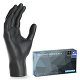 ARNOMED Latex Einmalhandschuhe, puderfrei, schwarz, extra strapazierfähig – Ansicht 3