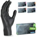 ARNOMED Latex Einmalhandschuhe, puderfrei, schwarz, extra strapazierfähig – Ansicht 4