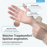 ARNOMED Vinyl Einmalhandschuhe, puderfrei, transparent, mit Rollrand – Ansicht 5