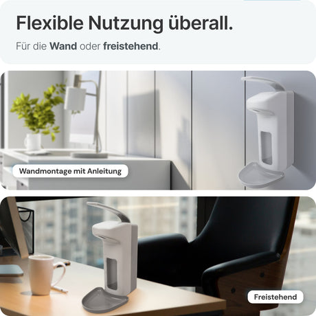 ARNOMED Desinfektionsmittelspender, ABS Kunststoff, weiß, individuell dosierbar – Ansicht 5