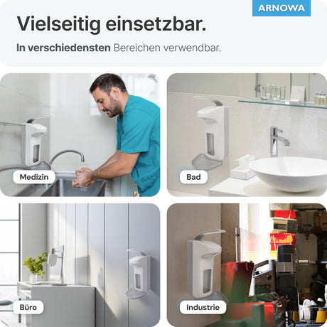 ARNOMED Desinfektionsmittelspender, ABS Kunststoff, weiß, individuell dosierbar – Ansicht 3