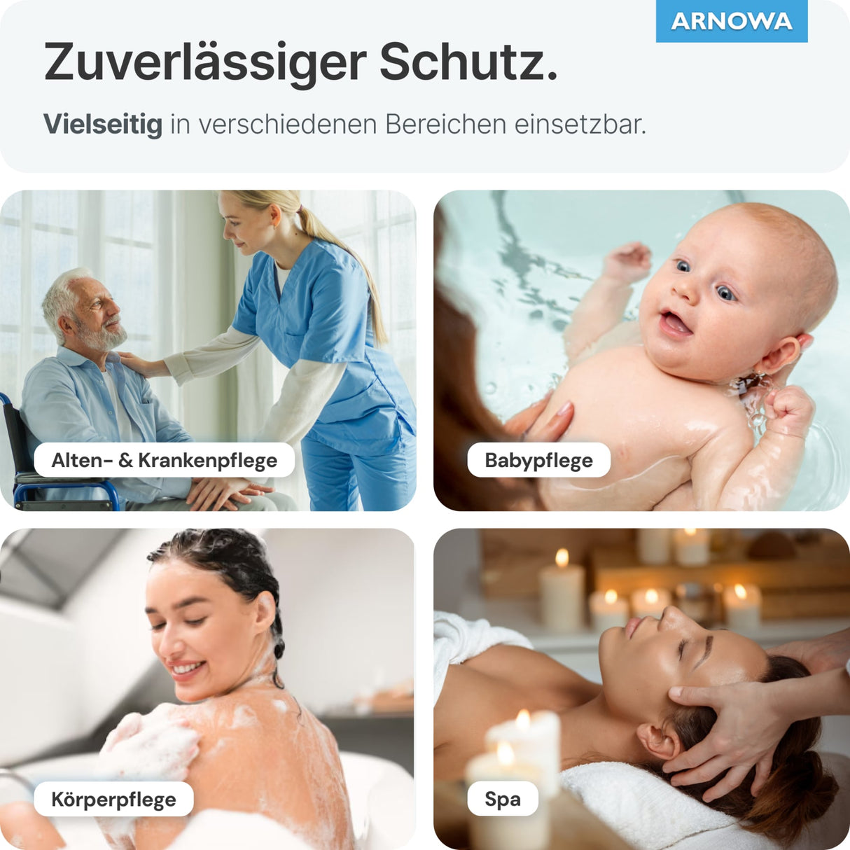 ARNOMED Einmalwaschhandschuh Molton ECO, weiß, hautverträglich – Ansicht 3