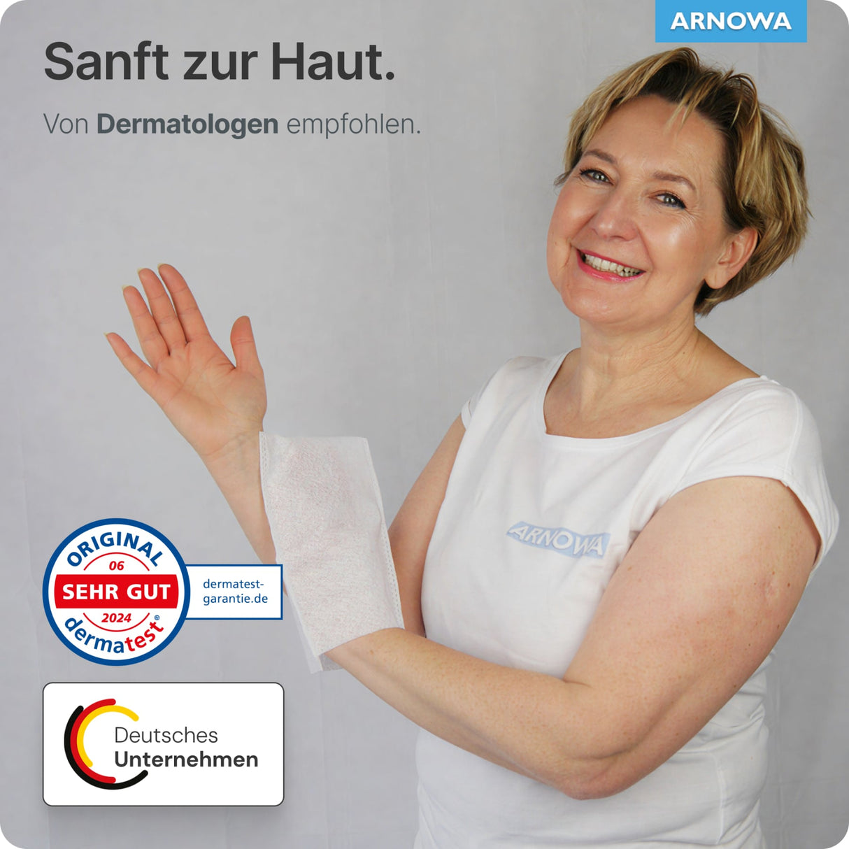 ARNOMED Einmalwaschhandschuh Molton ECO, weiß, hautverträglich – Ansicht 4
