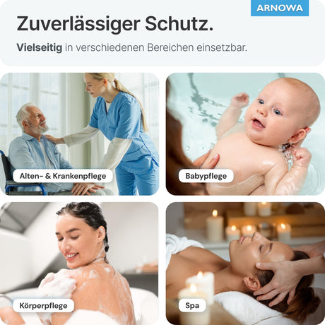 ARNOMED Einmalwaschhandschuh Molton, weiß, hautverträglich – Ansicht 3