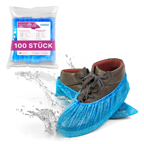 ARNOMED COVER Überziehschuhe, CPE, blau, wasserabweisend – Ansicht 1